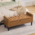 WUTUTUEE 47" Modern Water-Resistant Faux Leather Storage Ottoman Bench by WUTUTUEE