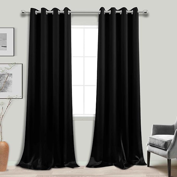 KOUFALL Black Blackout Curtains 100 Inches Long, Wide 52x100 Inch Length - Image 3