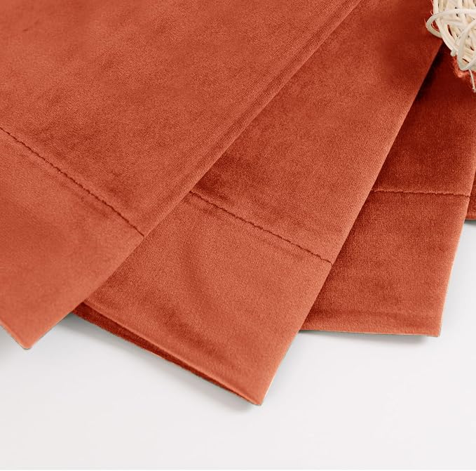 BGment Terracotta Velvet Blackout Curtains 96 Inches Long, Super Soft Drapes - Image 6
