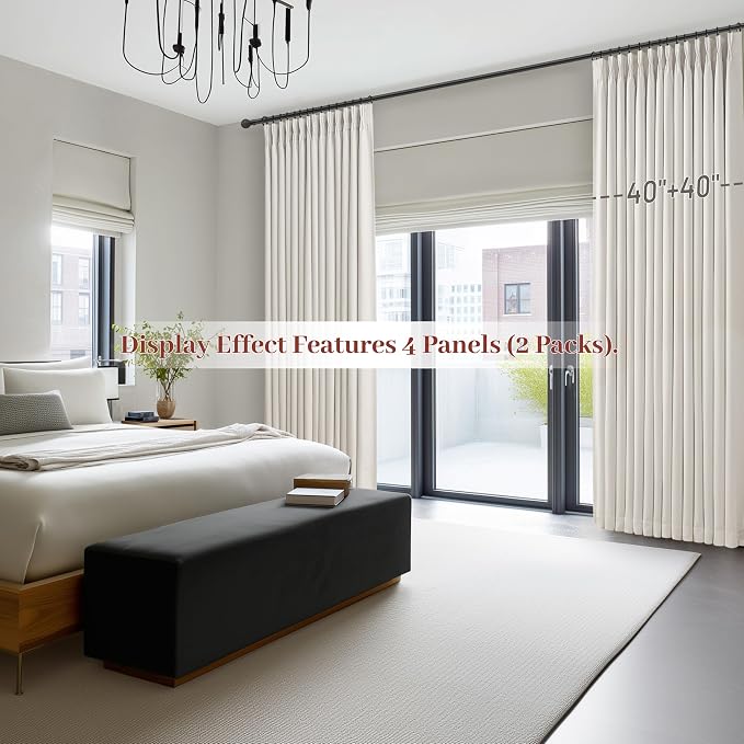Ivory Beige White Floor Length Linen Curtains 108 Inches Long - Image 8