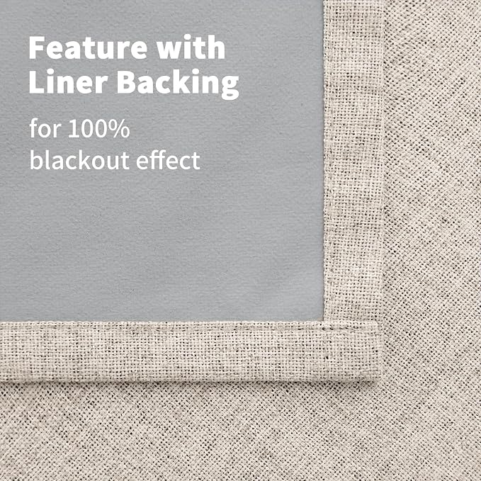 YoungsTex Short Linen Blackout Curtains - Image 9