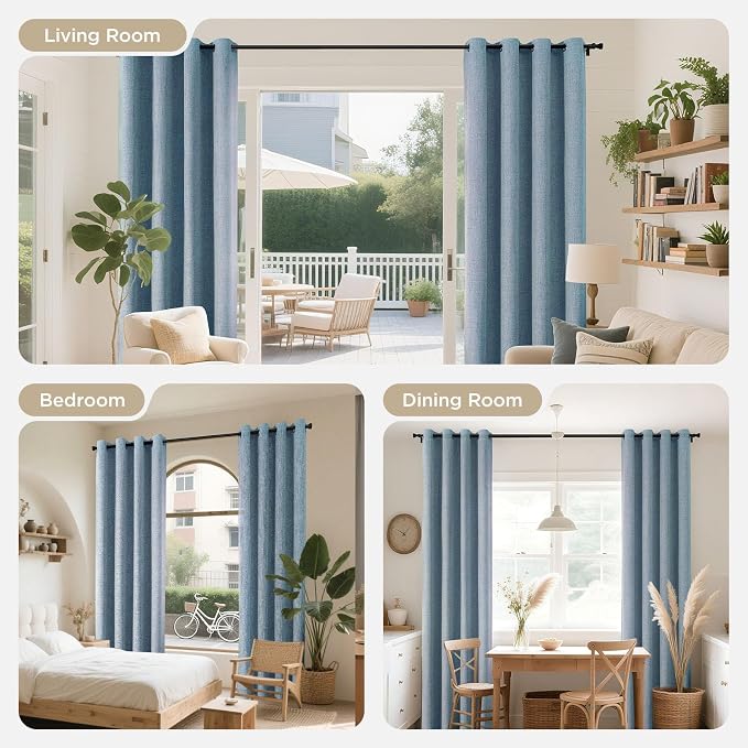 Joydeco Blackout Curtains 95 Inches Long 2 Panels Burg, Room Darkening Curtains - Image 7