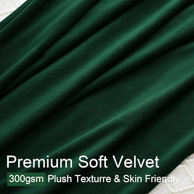 90 Inch Long Dark Green Velvet Curtains 2 Panels Luxury Christmas Decorative - Image 3