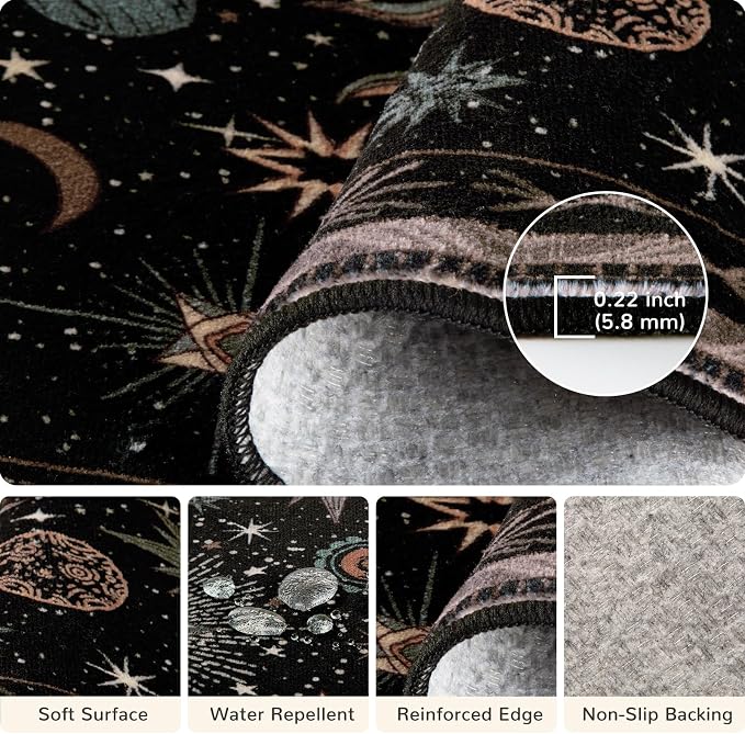 Vacuum-Friendly, Round 4ft Washable Area Rug - Image 3