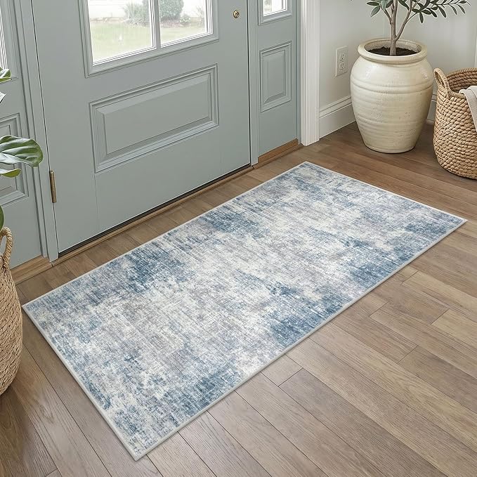 Abstract Runner Rug 2x4 Ft Entryway Rugs Washable Door Mat Indoor Entrance by iOhouze