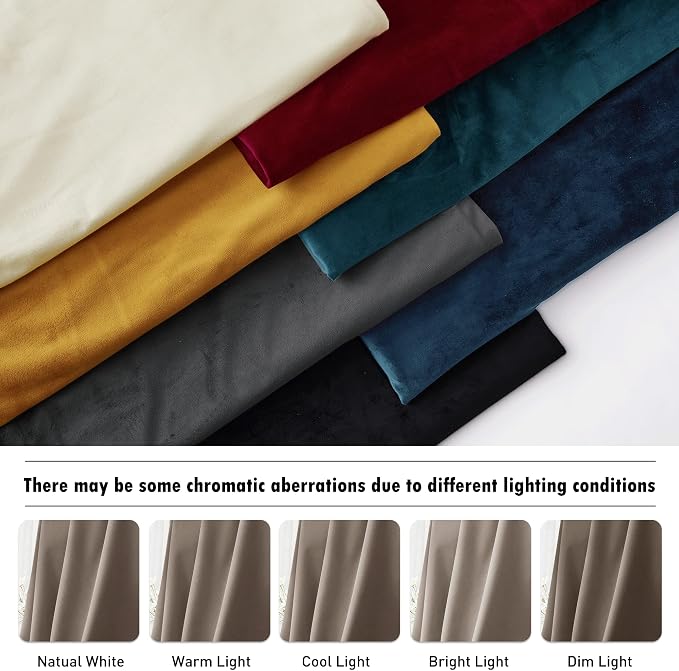 RYB HOME Velvet Curtains 102 inches Long, Extra Long High Ceiling Curtains | - Image 6
