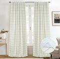 DriftAway 100% Blackout Plaid Linen Curtains 102 Inches Long 2 Panels Black | by DriftAway