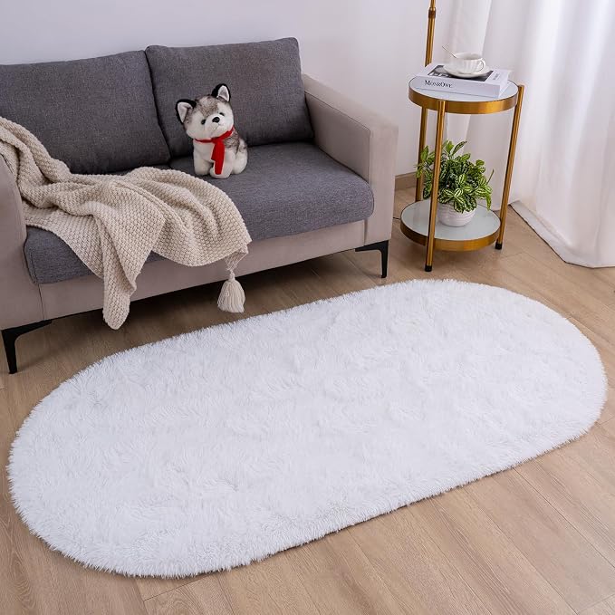 Goideal Fluffy Bedroom Rug, Small Oval Area Rugs, 2.6 x 5.3 Feet - Image 2