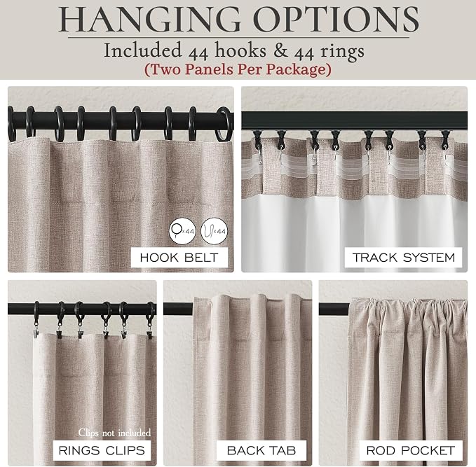 QJmydeco Curtains 70 Inch Length Wide Pleated Blackout Curtain - Image 3