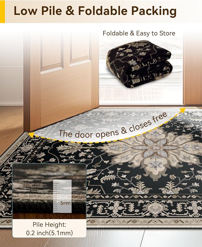 RELEANY Washable Area Rug, Runner 2'6"x12', Water Repellent, Pet Friendly - Image 4