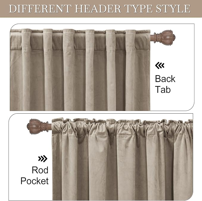RYB HOME Velvet Curtains 96 inches Long - Image 4