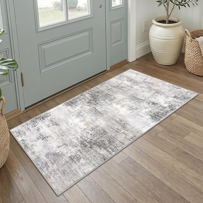 Abstract Runner Rug 2x4 Ft Entryway Rugs Washable Door Mat Indoor Entrance by iOhouze