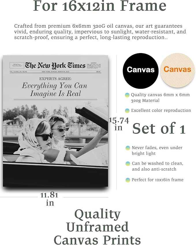 iHery 12x16in Everything You Can Imagine Unframed Newspaper Art | Unframed - Image 2