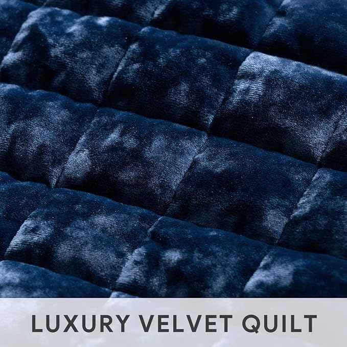 RECYCO Channel Box Stitch Velvet Quilt Set, Full Queen Size, Luxury Oversized - Image 4