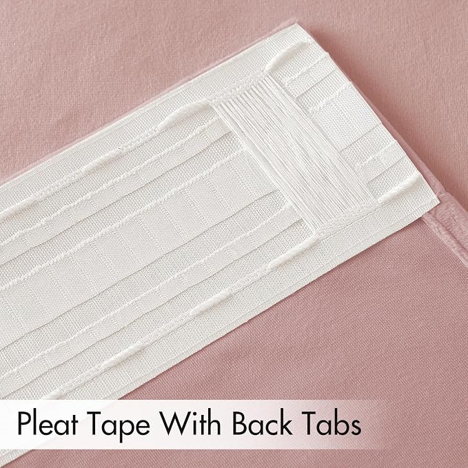 MIULEE Light Pink Velvet Pinch Pleat Blackout Curtains W52 X L96 Inches | 2 - Image 4