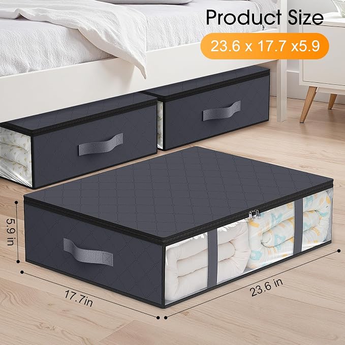 StorageRight Under Bed Storage Bags, 8 Pack, Comforters, Blankets and Seasonal - Image 3