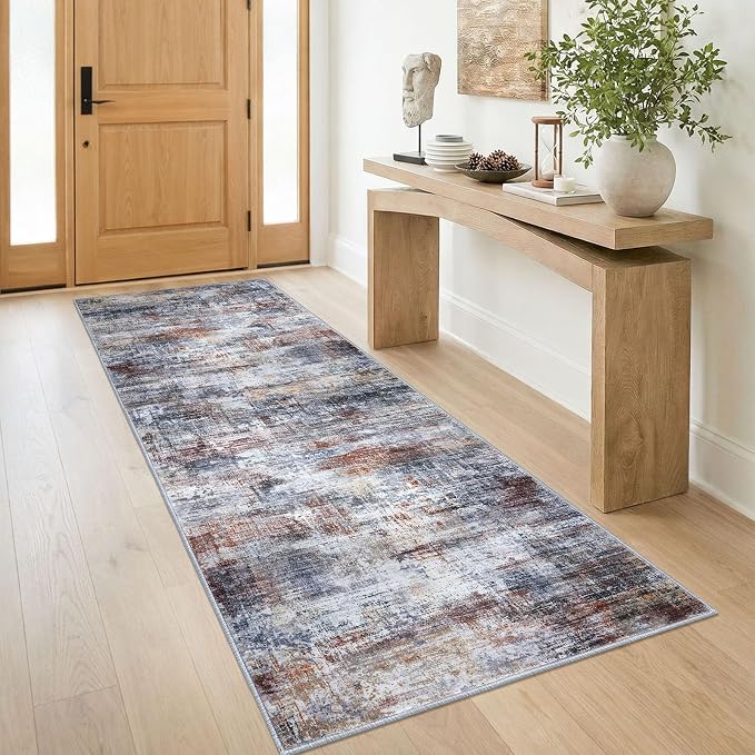 Abstract Runner Rug 3x8 Ft Washable Runners by iOhouze