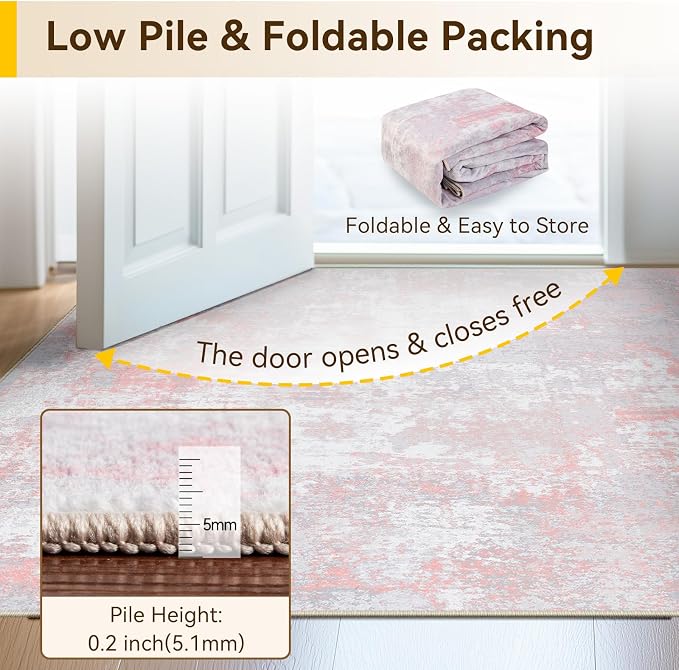RELEANY Washable 5'x7' Abstract Area Rug - Image 7