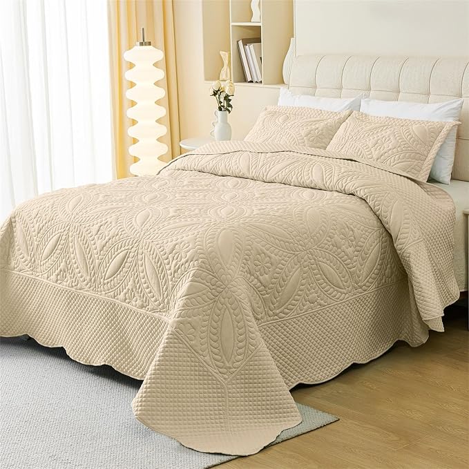 Cmfshape Oversize King Bedspread 120"x120", 3 Piece California King Quilt - Image 5