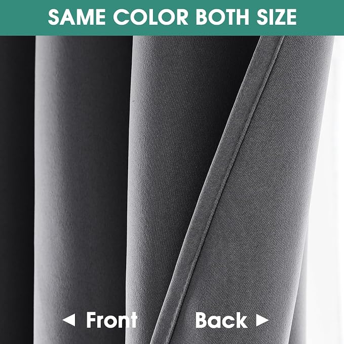 HOMEIDEAS 2 Panels Blackout Valance 24 inch Burgundy 52X24 | Kitchen, Grommet - Image 4