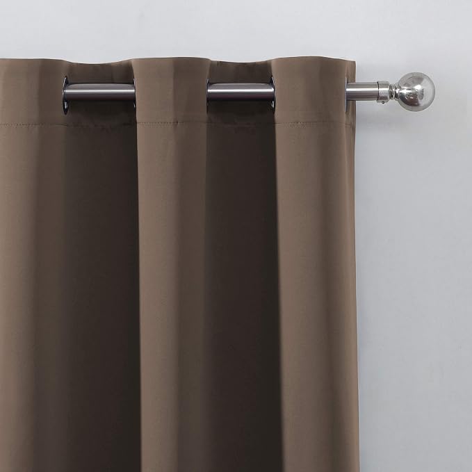 Chocolate Brown Blackout Curtains 42 x 63 Inch Length/Set of 2 Curtain - Image 6