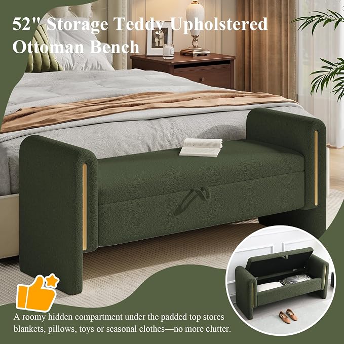 Storage Ottoman Bench, End of Bed Bench - Image 5
