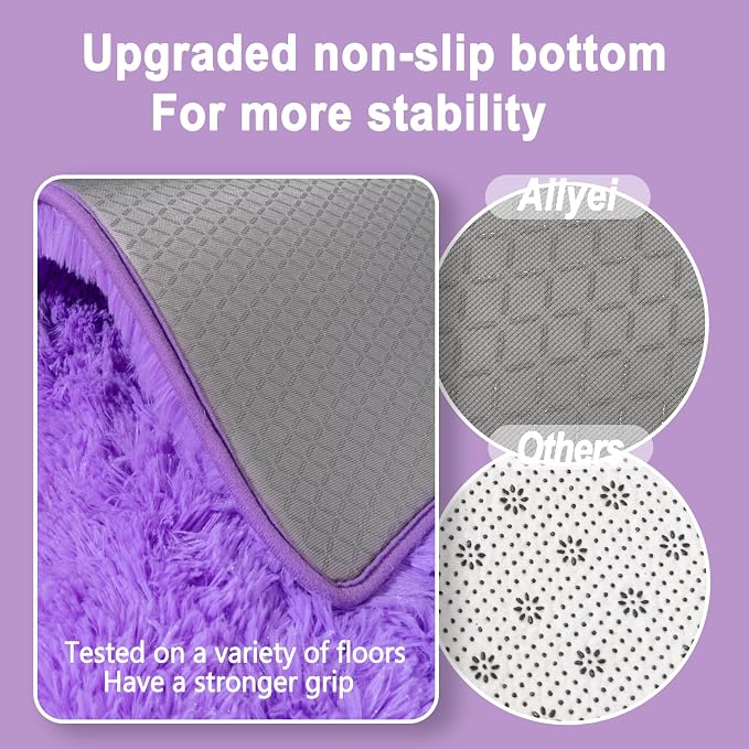 Soft Runner Rugs for Bedroom Hallways 2x8 Feet Light Purple Washable | Upgraded - Image 3