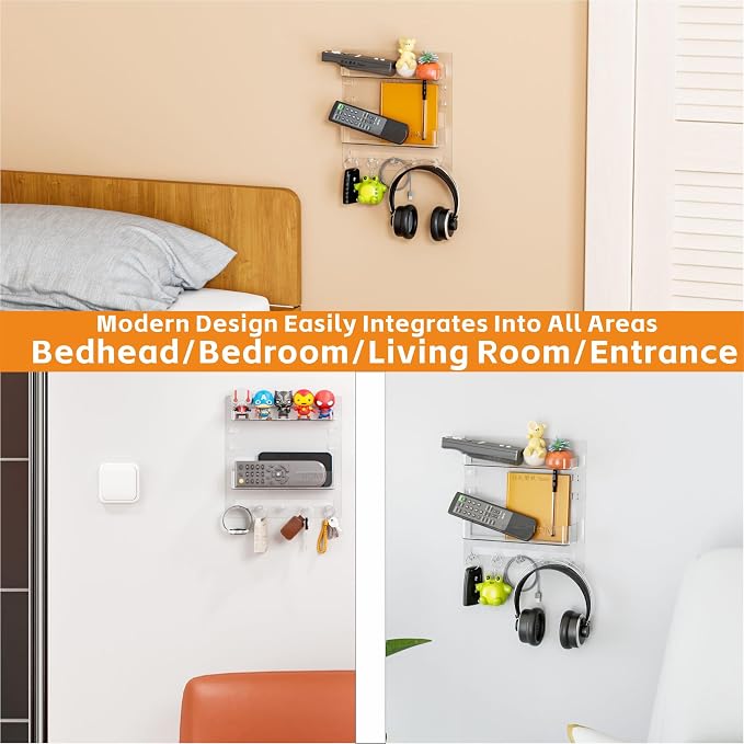 SuoXing Bedside Wall Organizer for Bedroom, Small Rooms, Nightstand and Bedside - Image 3