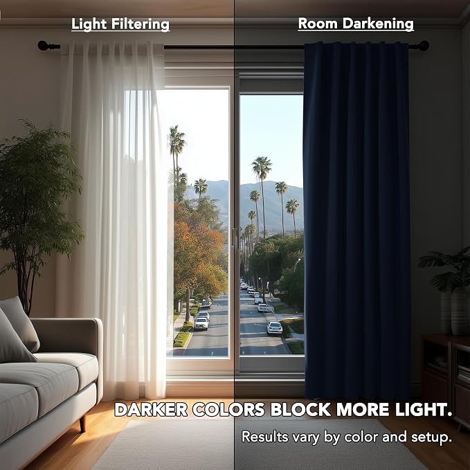 Deconovo Blackout Curtains for Kitchen Window Back Tab and Rod Pocket Curtains - Image 7
