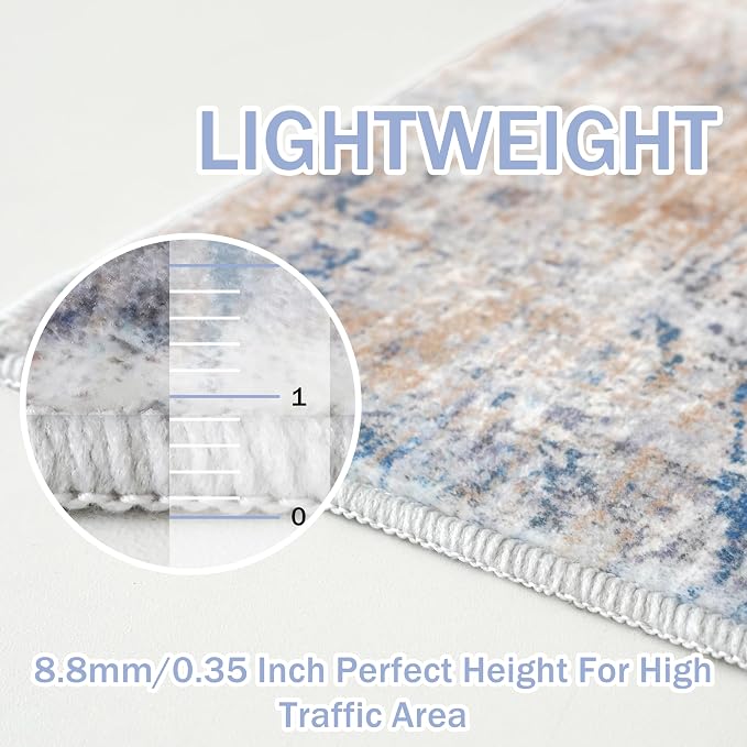 Abstract Runner Rug 2x6 Ft Washable Runners - Image 5