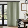 Pinch Pleated Full Blackout Faux Linen Curtains 108 Inches Long | Sage Green by 100BlackoutShield