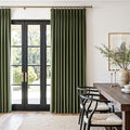 Hunter Green Velvet Pleated Blackout Curtains 108 Inches Long Room Darkening by Unknown