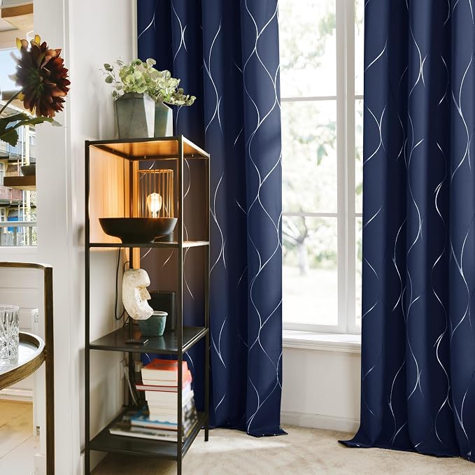 Deconovo Curtains for Living Room, Pattern Blackout Curtains 72 Inches Long | - Image 3
