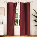 Etherealveil Wine Red Pinch Pleated Blackout Curtains 2 Panels 60"x90" | Back by Etherealveil