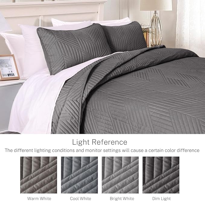 Exclusivo Mezcla California King Quilt Bedding Set, Soft Microfiber, Modern - Image 3