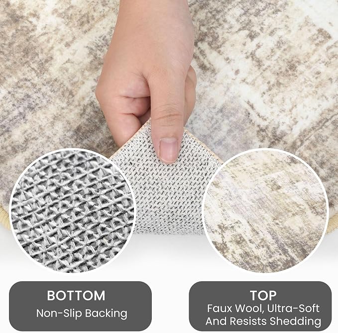 Round Area Rug 5 Ft Circle Entryway Rugs Round Washable Door Mat Indoor Entrance - Image 4