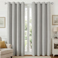 Joydeco Greyish White Curtains for Bedroom 2 Panels Set, Faux Linen Textured by JOYDECO