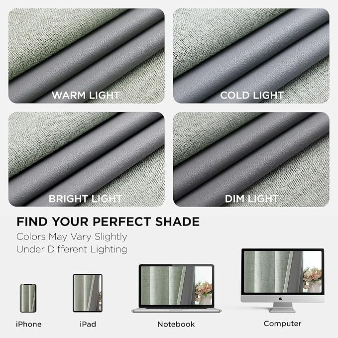 Joydeco Blackout Curtains 63 Inches Long 2 Panels Burg, Room Darkening Curtains - Image 9