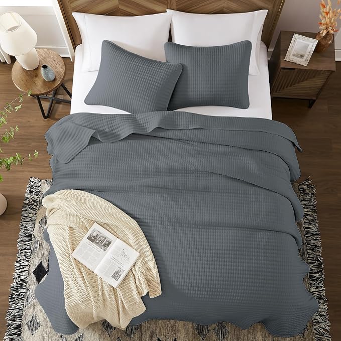 Queen Quilt-Lightweight Bedspreads Grey Queen Size Quilt Bedding Set | Soft - Image 2