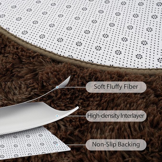 Goideal Fluffy Bedroom Rug, Small Oval Area Rugs, 2.6 x 5.3 Feet - Image 6