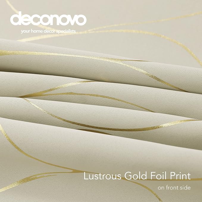Deconovo Curtains for Living Room, Pattern Blackout Curtains 63 Inches Long | - Image 8
