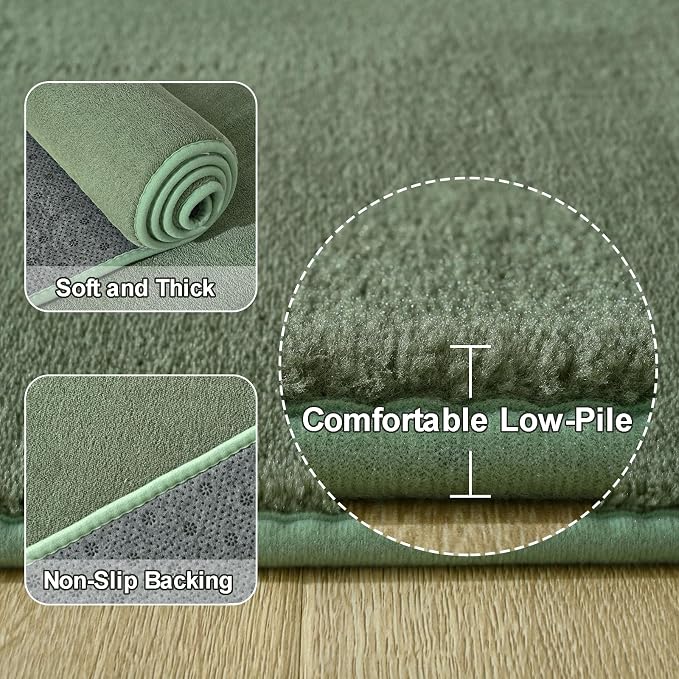 Sage Green Round Area Rugs 5ft Circle Rugs - Image 3