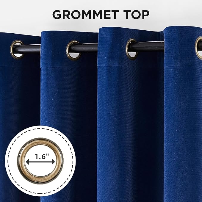 Joydeco 100% Blackout Curtains Velvet Black Out Curtain 72 Inch Drapes | - Image 3