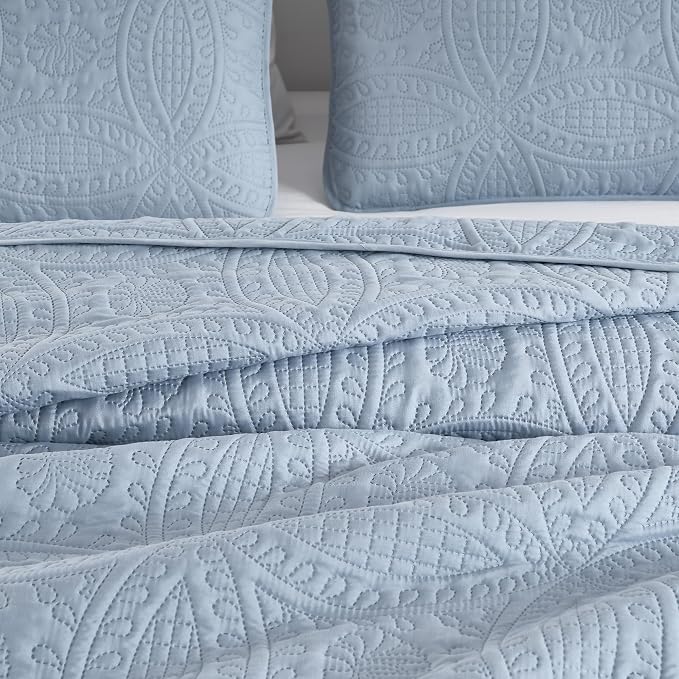 Chezmoi Collection Austin Queen Oversized Bedspread Set, 3-Piece Pinsonic - Image 6
