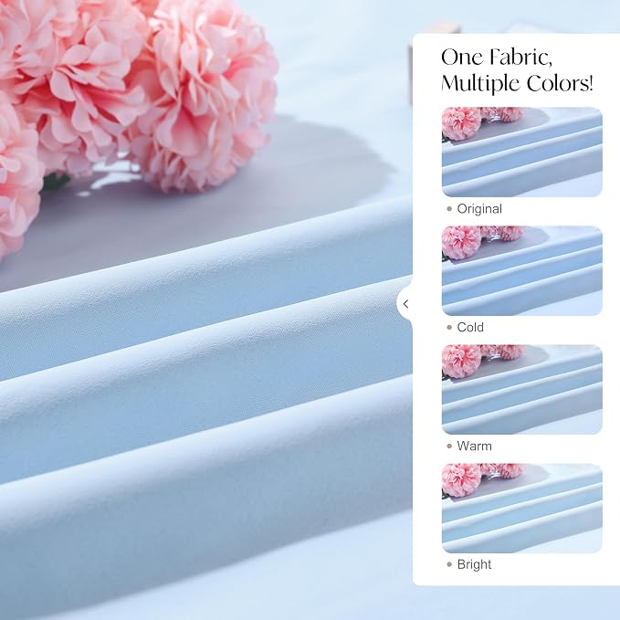Etherealveil Light Blue Pinch Pleated Blackout Curtains 2 Panels 40"x84" | Back - Image 8