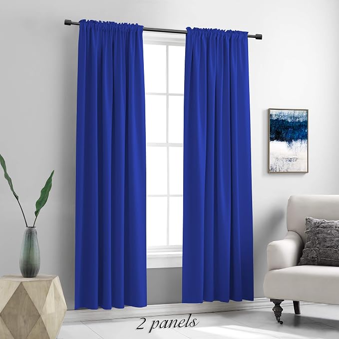Royal Blue Blackout Curtains Panels - Image 2