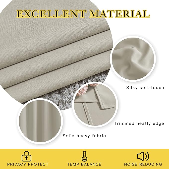 NICETOWN Short Cafe Curtain 54 inch Length, Window Treatment Thermal Insulated - Image 4