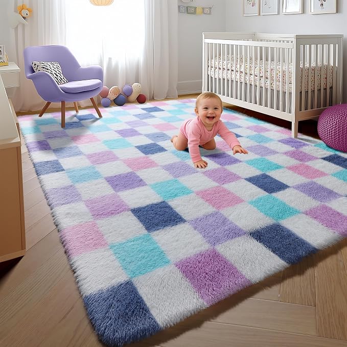 KICMOR Purple Rainbow 5x8 Area Rug - Image 5