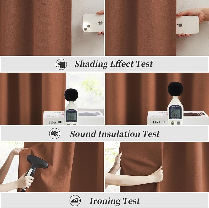 Rust Colored Blackout Curtains 108 Inch Length 9 FT Inches Long - Image 6