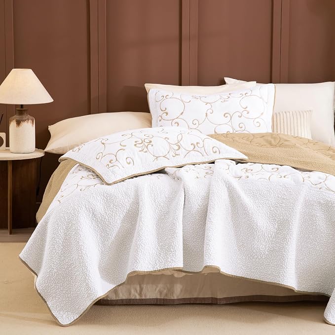 Lady Ann Oversized King 120x120 Quilt Bedspreads, 100% Cotton Embroidery - Image 2